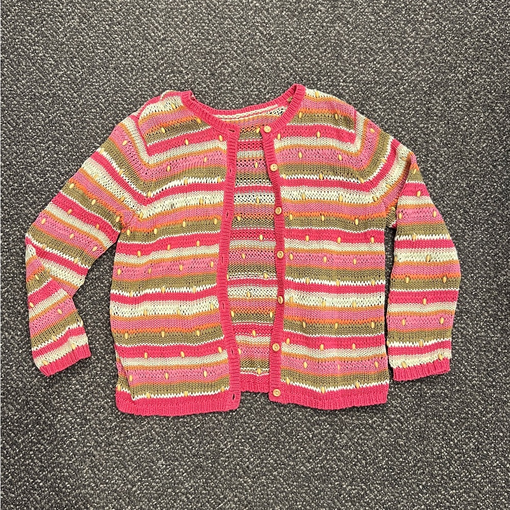 Pink Multi Striped Cardigan - Scandi Inspired